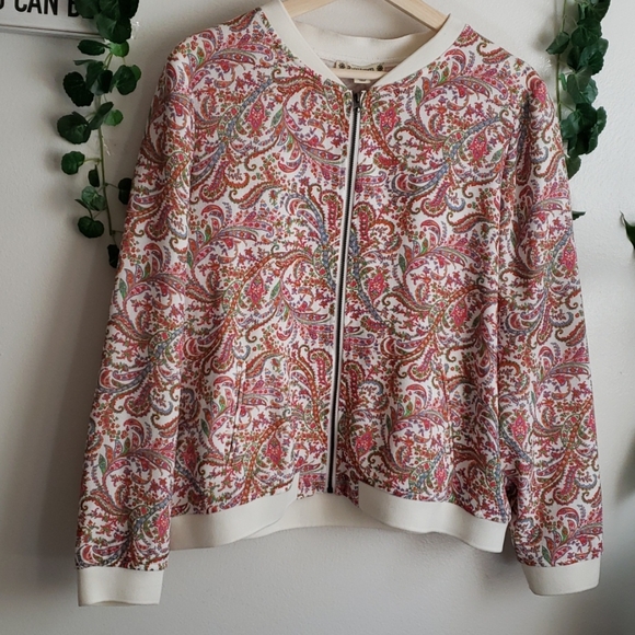 Nwot RuffHewn Floral Bomber Jacket - Picture 9 of 9